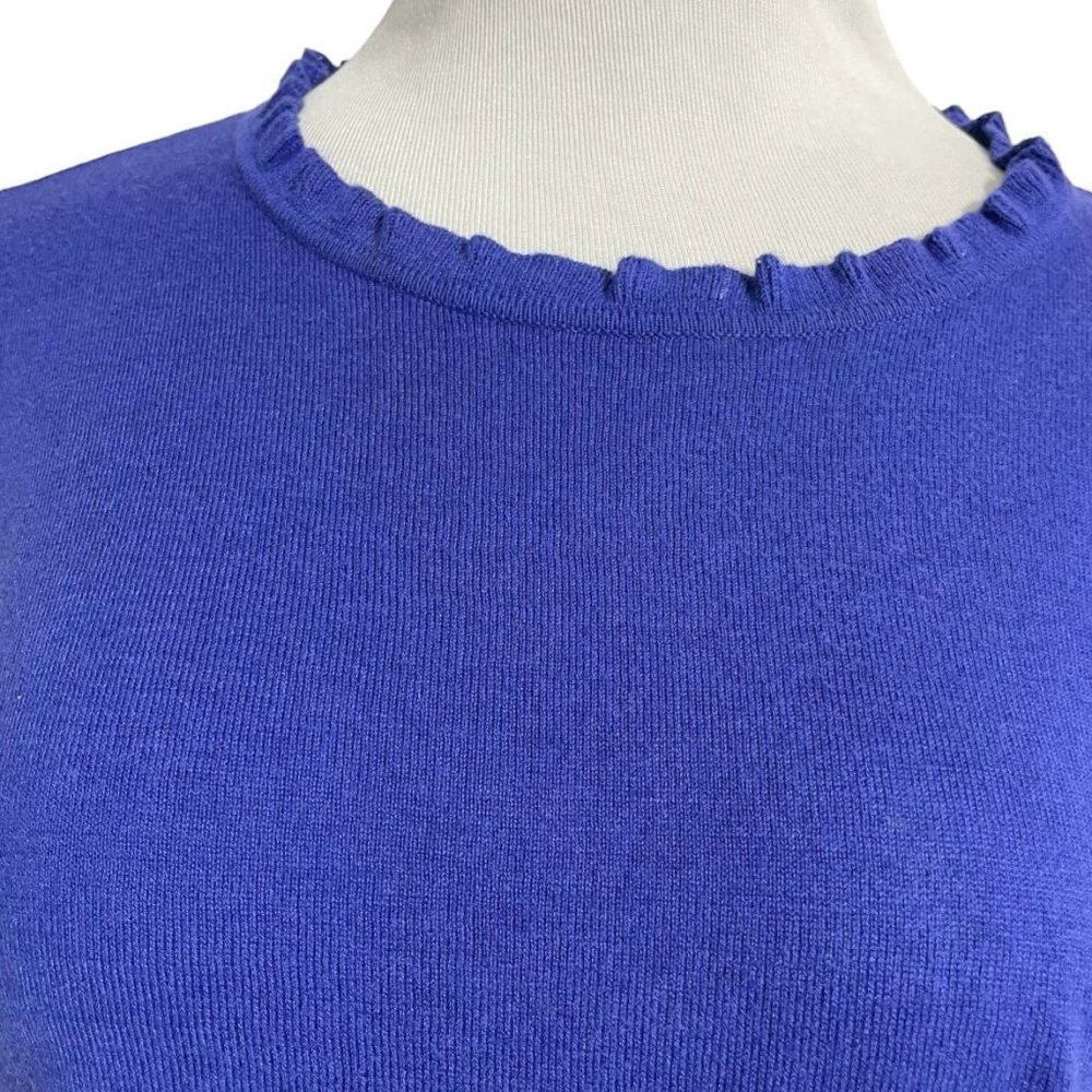 Kate Spade Blue Ruffle Trim Top - Picture 2 of 5